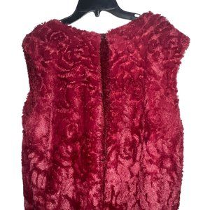 Faux Fur burgundy Vest Womens Large